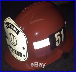 LOS ANGELES COUNTY FIRE DEPARTMENT LACoFD ORANGE CAPTAIN FIRST DUE HELMET