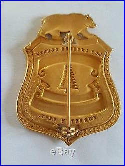 Los Angeles County Forester Warden Fish & Game Police Badge