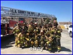 LOS ANGELES County FIRE DEPARTMENT HELMET LEATHER Front LA CO FD California