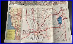 Lake Tahoe California Nevada brochure map by Gerald a Eddy 1940s