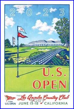 Lee Wybranski Limited Edition 2023 US Open Golf Poster Los Angeles Country Club