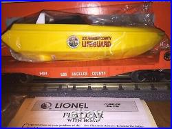 Lionel Spur 0 USA Los Angeles County Flat Car + Lifeguard Boot 6-16970 OVP SUPER