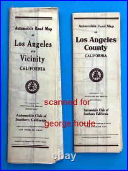 Los Angeles (2) Road Maps Circa 192o Oil Fields Golf Courses Airports