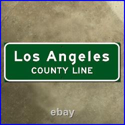 Los Angeles California county line highway road sign green freeway 1959 30x10