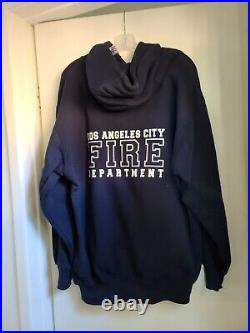 Los Angeles City Fire Department Hooded Sweatshirt Men's Size Medium Navy