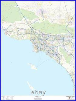 Los Angeles County California 36 x 48 Laminated Wall Map