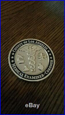Los Angeles County Coroner Medical Examiner Challenge Coin Cadeuceus Forensic 1