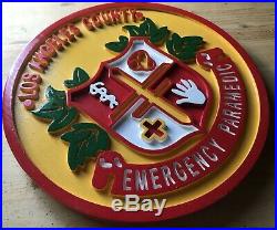 Los Angeles County Emergency Paramedic 3D routed wood patch sign Custom