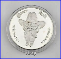 Los Angeles County Fair 1oz. 999 Silver Round Exhibits Horseracing Pig Thummer