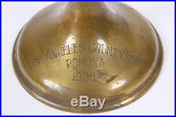 Los Angeles County Fair Pomona 1935 Trophy Vase Engraved Souvenir Brass Plated