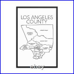 Los Angeles County Poster 36 X 24. Framed Art