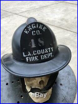Los Angeles County Vintage Firemans Helmet Vintage Antique Cairns M. S. A