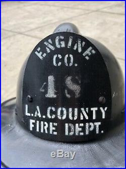 Los Angeles County Vintage Firemans Helmet Vintage Antique Cairns M. S. A