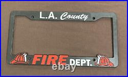 Los Angeles LA County California Plastic vintage license plate frame Fireman
