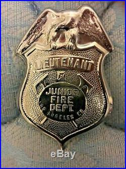 Lot 4 Early 1970's Los Angeles County Junior Fire Dept Pins Lieutenant Inspector