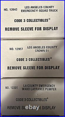 Lot of 3 code 3 emergency Los Angeles County Squad Crown And Pumper