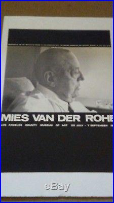 MIES VAN DER ROHE vintage poster Los Angeles County Museum of Art 1969 RARE NICE