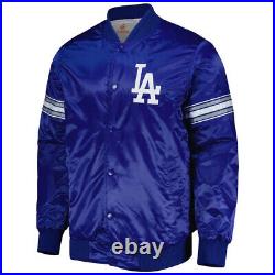 MLB Los Angeles Dodgers Blue Satin Bomber Baseball Letterman Varsity Jacket