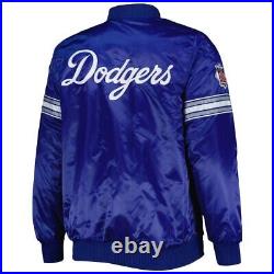 MLB Los Angeles Dodgers Blue Satin Bomber Baseball Letterman Varsity Jacket