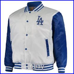 MLB Los Angeles Dodgers White Blue Satin Letterman Baseball Varsity Jacket