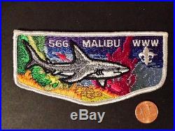 Malibu Lodge 566 Oa Western Los Angeles County Council Patch 225 Dark Shark Flap