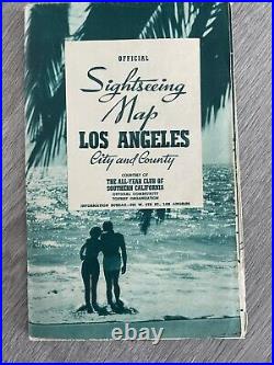 Map Los Angeles City And County, The All Year Club Of Southern California 1937