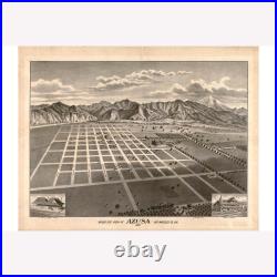 Map of Azusa, Los Angeles County, 1887 Perspective or Bird's Eye Map