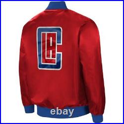 NBA Los Angeles Clippers Red Satin Baseball Bomber Letterman Varsity Jacket