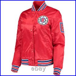 NBA Los Angeles Clippers Vinatge80's Red Satin Letterman Baseball Varsity Jacket