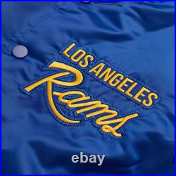 NFL Los Angeles Rams Vintage 80s Blue Satin Bomber Baseball Varsity Jacket