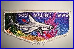 Oa Malibu Lodge 566 Western Los Angeles County Council Scout Patch Shark Flap