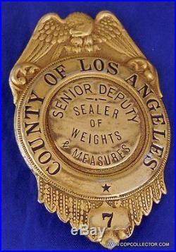 OBSOLETE LOS ANGELES COUNTY, CALIFORNIA SENIOR DEPUTY INSPECTOR BADGE