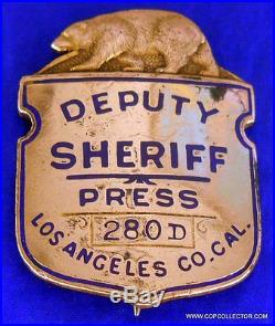 Obsolete, Vintage Los Angeles County, California Deputy Sheriff Press Badge