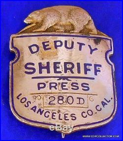Obsolete, Vintage Los Angeles County, California Deputy Sheriff Press Badge