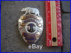 Obsolete Los Angeles County California Marshal KEEPER Badge, Entenmann, Police