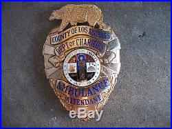 Obsolete Los Angeles County Dept of Charities Ambulance Attendant Medic Badge