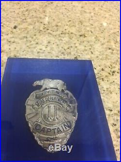 Obsolete Retirement County Of Los Angeles Fire Department Captain Badge