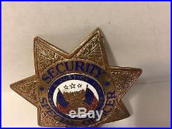 Obsolete Special Security Officer Badge SUN BADGE CO. LOS ANGELES COUNTY
