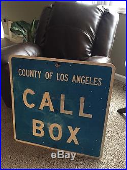 Old County Of Los Angeles Call Box Steel Sign 30'x30