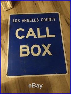 Old County Of Los Angeles Call Box Steel Sign 30'x36