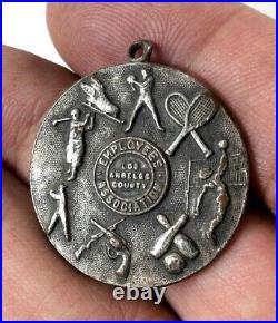 Old Los Angeles County Employees Association Medal Sports Golf Shooting Tennis