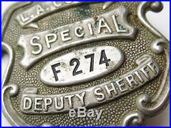 Old Vtg Los Angeles LA County Special Deputy Sheriff Obsolete Police Badge