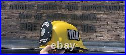 Older LOS ANGELES County CALIFORNIA FIRE DEPARTMENT HELMET STATION LEATHER Front