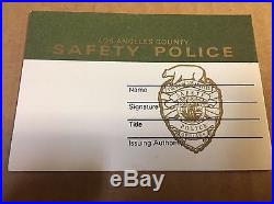 Original Authentic Blank ID Card Los Angeles County Safety Police RARE