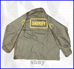 Original New Los Angeles County Sheriff Uniform Dark Green Rain Coat Jacket