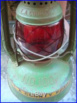 Pair DIETZ No. 100 Lanterns CITY OF LOS ANGELES COUNTY ROADS & Maintenance Sign