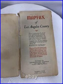 RARE 1944 Mapfax and Street Guide Los Angeles County 2nd Edition Saunders