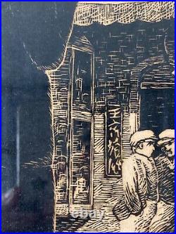 RARE Antique American WPA Social Realism Print, Chinatown 1932 L'Allemand
