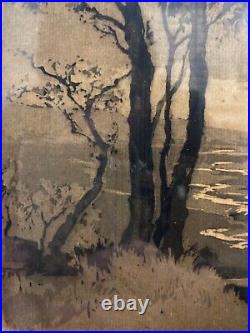 RARE Antique Early California Impressionist Landscape Etching, Orpha Klinker