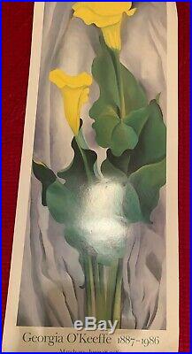 RARE GEORGIA O'Keeffe, 1989 Yellow Calla Art Poster Los Angeles County Museum